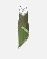 Asymmetrisches, kurzes Kleid aus Spitze mit Patchwork-Effekt - | Pinko
