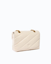 Mittelgroße Love Bag Puff Maxi Quilt New Buckle Schultertasche - Weiß | Pinko