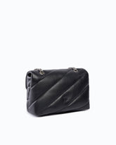 Mittelgroße Love Bag Puff Maxi Quilt New Buckle Schultertasche - Schwarz | Pinko