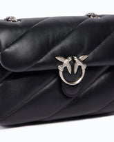 Medium Love Bag Puff Maxi Quilt New Buckle shoulder bag - Black | Pinko