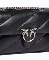 Kleine Love Bag Puff Maxi Quilt New Buckle Schultertasche - Schwarz | Pinko