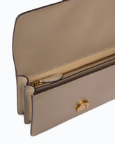 Small Love Bag One leather shoulder bag with New Buckle - Beige | Pinko