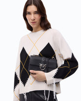 Kleine Love Bag One Schultertasche aus Leder mit New Buckle - Schwarz | Pinko
