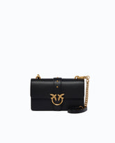 Small Love Bag One leather shoulder bag with New Buckle - Black | Pinko