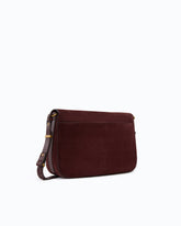 Love Bag Satchel medium crossbody bag in suede - Dark Red | Pinko