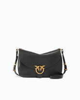Mittelgroße Ledertasche mit Love Birds Diamond Cut-Schließe - | Pinko