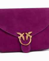 Mini Love Bag Satchel crossbody bag in suede - Trasparente | Pinko