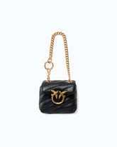 Nano Love Bag Puff accessory in nappa leather - Black | Pinko