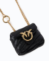 Nano Love Bag Puff accessory in nappa leather - Black | Pinko