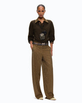 Barrel-fit trousers with rhinestones - | Pinko