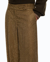 Barrel-fit trousers with rhinestones - | Pinko