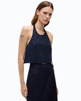 Fully rhinestoned open-back top - | Pinko