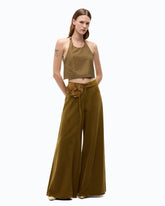 Fully rhinestoned open-back top - | Pinko