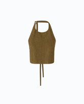 Fully rhinestoned open-back top - Green | Pinko