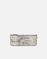 Mittelgroße Schulter-Clutch New Horizontal aus Veloursleder mit Python-Print - | Pinko