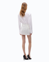 Fully rhinestoned wrap mini skirt - | Pinko