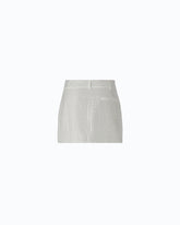 Fully rhinestoned wrap mini skirt - White | Pinko