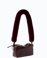 Mini Boston bag in glossy leather with two straps - Dark Red | Pinko