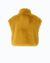 Cropped faux fur vest - | Pinko