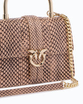 PINKO Galleria Mini Love Bag Top Handle handbag in leather - Trasparente | Pinko