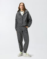 Sporty jacket with all-over Love Birds logo - Multicolor Black-White | Pinko