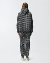 Sporty jacket with all-over Love Birds logo - Multicolor Black-White | Pinko
