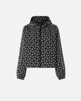 Sporty jacket with all-over Love Birds logo - Multicolor Black-White | Pinko