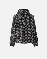 Sporty jacket with all-over Love Birds logo - Multicolor Black-White | Pinko