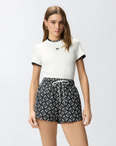 T-Shirt mit PINKO-Logo und Love Birds - Multicolor Schwarz-Weiß | Pinko