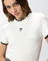 T-shirt with PINKO and Love Birds logos - Multicolor Black-White | Pinko