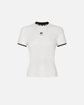 T-Shirt mit PINKO-Logo und Love Birds - Multicolor Schwarz-Weiß | Pinko