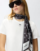 T-Shirt mit Tuch samt Logo Love Birds - Multicolor Schwarz-Weiß | Pinko