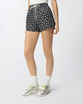 Shorts with all-over Love Birds logo - Multicolor Black-White | Pinko