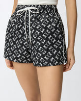 Shorts mit dem Logo Love Birds als Allover-Muster - Multicolor Schwarz-Weiß | Pinko