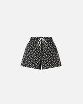 Shorts mit dem Logo Love Birds als Allover-Muster - Multicolor Schwarz-Weiß | Pinko