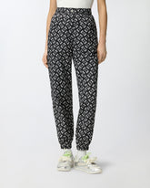 Sporty trousers with all-over Love Birds logo - Multicolor Black-White | Pinko
