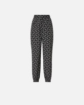 Sporty trousers with all-over Love Birds logo - Multicolor Black-White | Pinko
