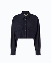 Pinstriped cropped shirt - Black | Pinko
