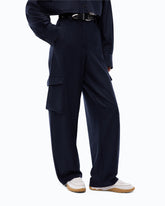 Pinstriped trousers with cargo pockets - Black | Pinko