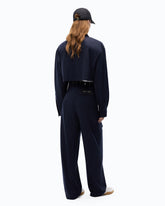 Pinstriped trousers with cargo pockets - Black | Pinko