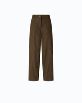 Straight-fit nubuck leather-effect trousers - | Pinko
