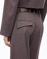 Barrel-fit trousers with micro houndstooth motif - Multicolor Beige-Purple | Pinko