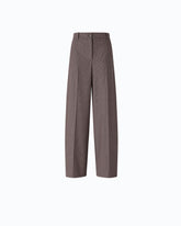 Barrel-fit trousers with micro houndstooth motif - | Pinko