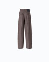Barrel-fit trousers with micro houndstooth motif - Multicolor Beige-Purple | Pinko