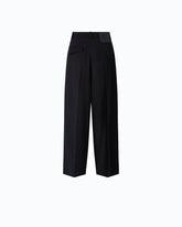 Barrel-fit trousers in wool-blend fabric - | Pinko