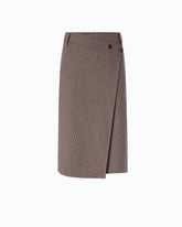 Calf-length wrap skirt with check pattern - Multicolor Beige-Purple | Pinko