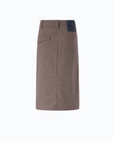 Calf-length wrap skirt with check pattern - Multicolor Beige-Purple | Pinko