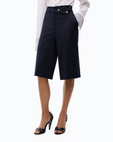 Bermuda shorts in stretch wool-blend fabric - | Pinko