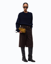 Bermuda shorts in stretch wool-blend fabric - Brown | Pinko