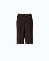 Bermuda shorts in stretch wool-blend fabric - | Pinko